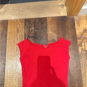 Red Cap Sleeve Top